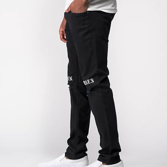 NWOT! BROKEN PROMISES STITCH & RIP  BLACK DENIM SKINNY JEANS - Picture 5 of 8